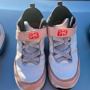 Jordan Kids Pink and White Sneakers